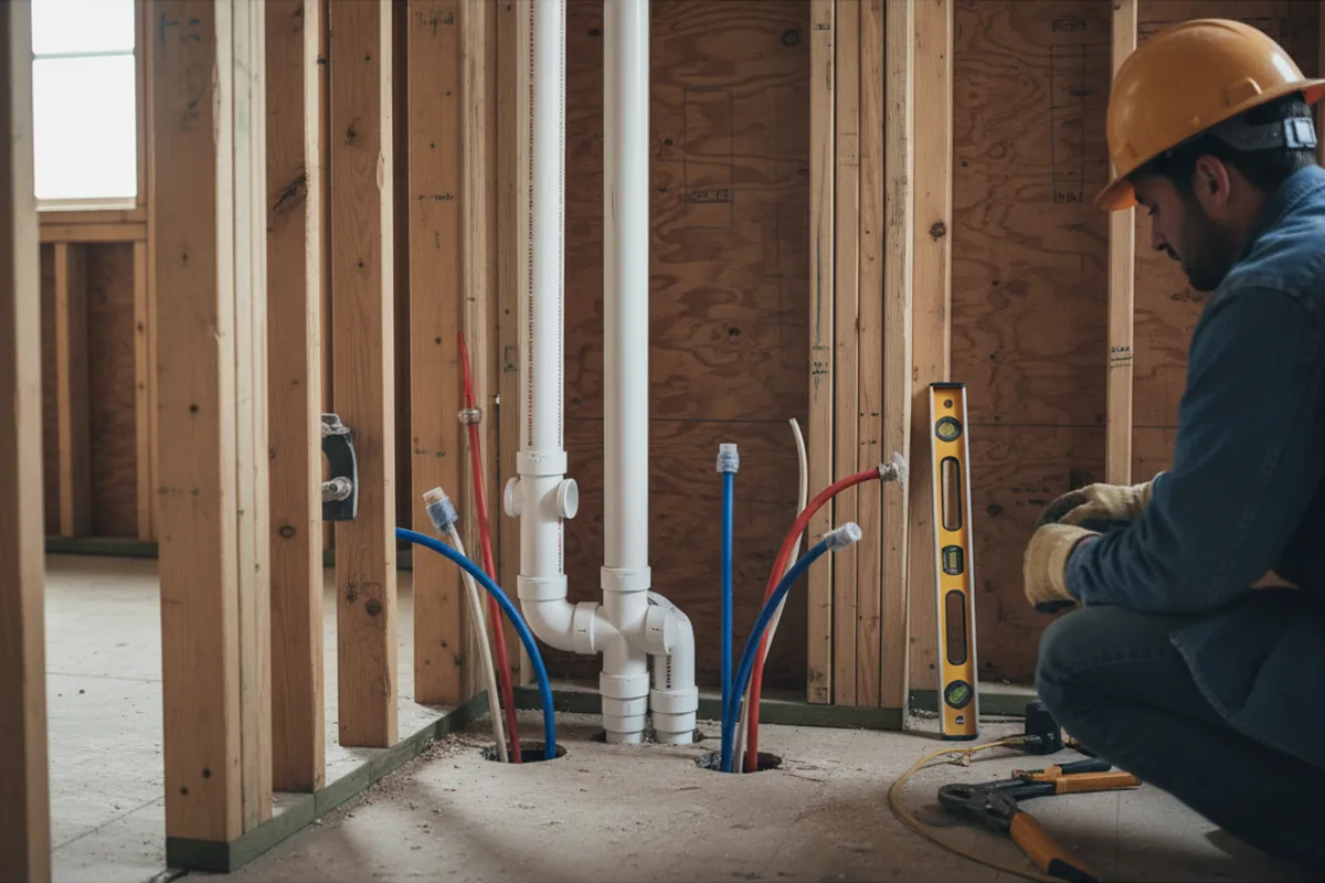 Drain and supply rough-in during Drain Cleaning in Bogart