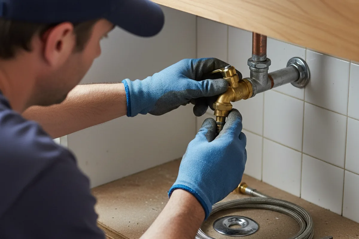 Shutoff valve and fitting work during Emergency Plumbing in Bogart